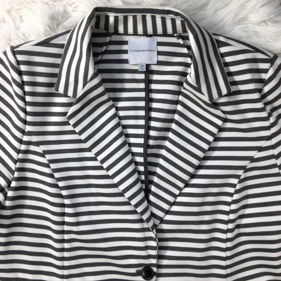 CATHERINE MALANDRINO Stripe Blazer (W1-169) - Picture 5 of 8